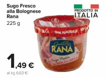 Carrefour Market Sugo fresco alla bolognese rana 225g offerta