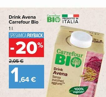 Carrefour Market Drink avena carrefour bio 1 l offerta