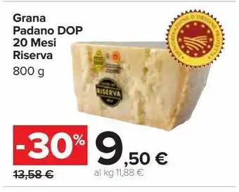 Carrefour Market Grana padano dop 20 mesi riserva 800g offerta