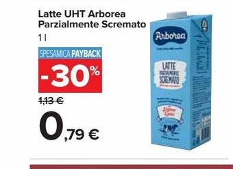 Carrefour Market Latte parzialmente scremato arborea uht 1 l offerta