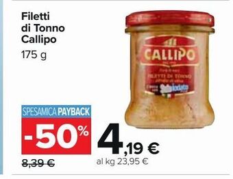 Carrefour Market Filetti di tonno callipo 175g offerta
