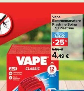 Carrefour Market Vape elettroemanatore piastrine spina + 10 piastrine offerta