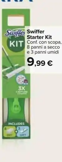 Carrefour Market Swiffer starter kit conf con scopa 8 panni a secco e 3 panni umidi offerta