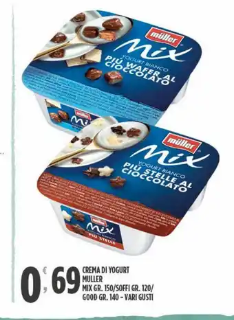 Despar Crema di yogurt muller mix, soffi, good, vari gusti offerta