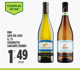 Despar Vino capo tre cuspi cl 75 catarrato, caricante, zibibbo offerta