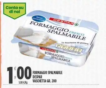 Despar Formaggio spalmabile despar gr 200 offerta