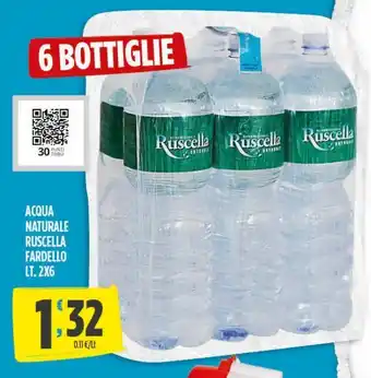 Despar Acqua naturale ruscella fardello lt 2x6 offerta
