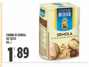 Despar Farina di semola de cecco kg 1 offerta