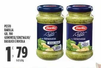Despar Pesto barilla gr 190 genovese/senz'aglio/basilico e rucola offerta