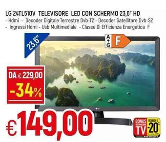 Famila LG 24TL510V Televisore Led Con Schermo 23,6" HD offerta