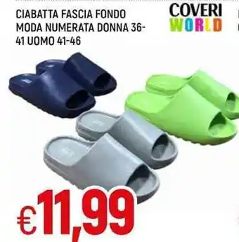 Ciabatta Fascia Fondo Moda Numerata Donna 36-41 Uomo 41-46