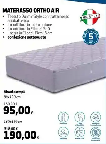 Ipercoop Materasso Ortho Air confezione sottovuoto 80 x 190 cm offerta