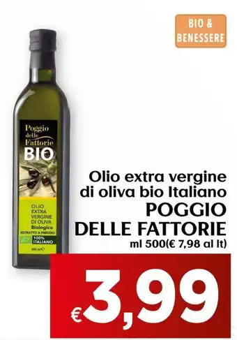 Maxi Family Poggio Delle Fattorie Olio extra vergine di oliva bio Italiano ml 500 offerta