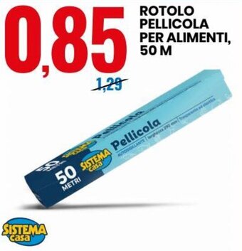 Eurospin Sistema Casa Rotolo Pellicola per Alimenti, 50 M offerta