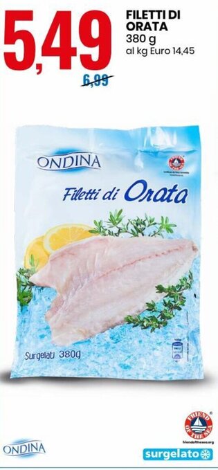 Eurospin Ondina Filetti Di Orata 380 g offerta