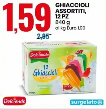 Eurospin Dolciando Ghiaccioli Assortiti, 12 pz 840 g offerta