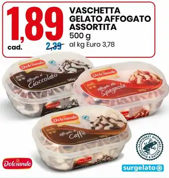 Eurospin Dolciando Vaschetta Gelato Affogato Assortita 500 g offerta