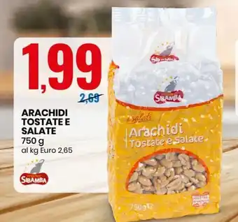 Eurospin Mister Sibamba Arachidi Tostate e Salate 750 g offerta