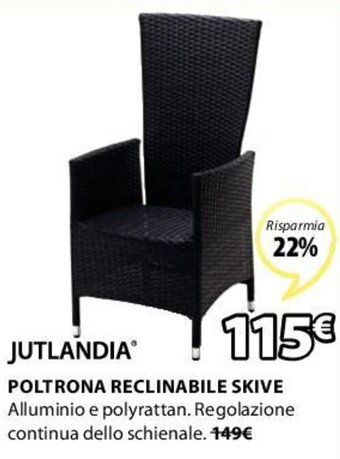 JYSK Jutlandia Poltrona Reclinabile Skive offerta