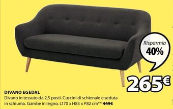 Divano Egedal L170 x H83 x P82 cm