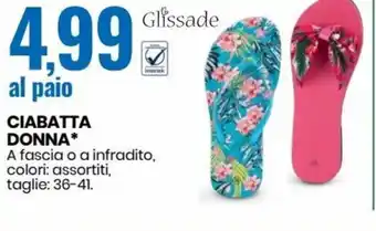 Eurospin Glissade Ciabatta Donna 36-41 offerta