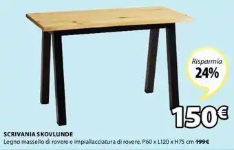 Scrivania Skovlunde P60 x L120 x H75 cm