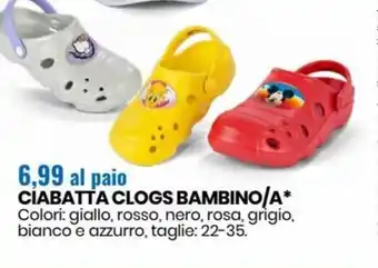 Eurospin Ciabatta Clogs Bambino/A 22-35 offerta
