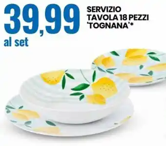 Eurospin Tognana Servizio Tavola 18 pezzi offerta