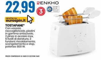 Eurospin Enkho Tostapane offerta