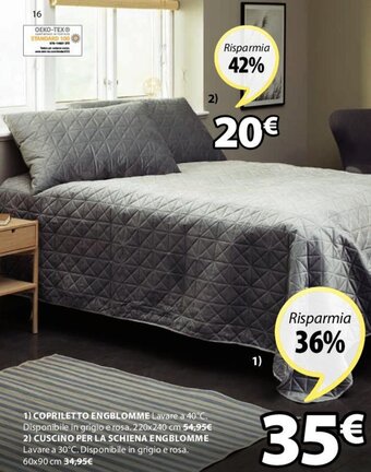 JYSK Copriletto Engblomme 220 x 240 cm offerta