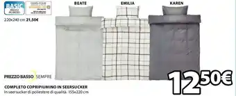 JYSK Completo Copripiumino In Seersucker 220 x 240 cm cm offerta