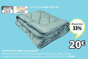 JYSK Trapunta In Fibra Saukampen 155 x 220 cm offerta