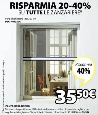 JYSK Nyord Zanzariera L130 x H160 cm offerta