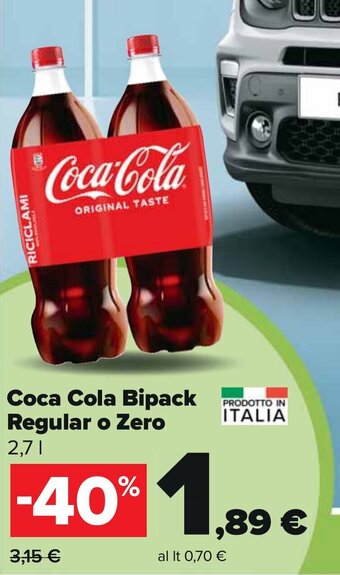 Carrefour Coca Cola Bipack Regular o Zero 2,7 l offerta