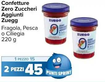 Carrefour Zuegg Confetture Zero Zuccheri Aggiunti 220 g offerta