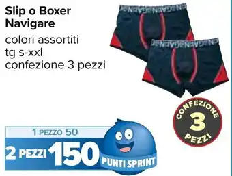Carrefour Navigare Slip o Boxer s-xxl 3 pezzi offerta
