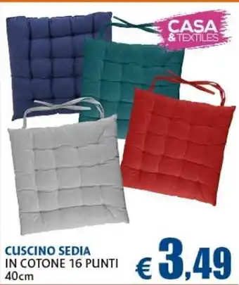 Casa & Co Casa & Textiles Cuscino Sedia In Cotone 16 Punti 40 cm offerta