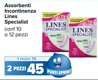 Carrefour Lines Specialist Assorbenti Incontinenza 10 o 12 pezzi offerta