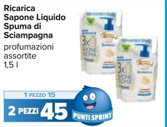 Carrefour Spuma di Sciampagna Ricarica Sapone Liquido 1,5 l offerta