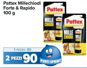 Carrefour Pattex Millechiodi Forte & Rapido 100 g offerta