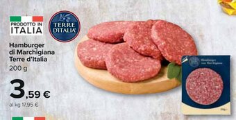 Carrefour Terre d'Italia Hamburger di Marchigiana 200 g offerta