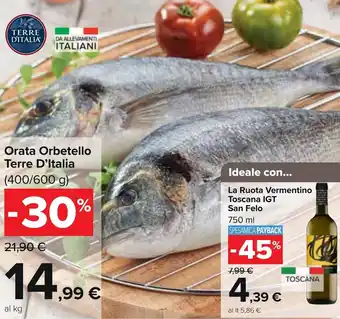 Carrefour Terre d'Italia Orata Orbetello 400/600 g offerta