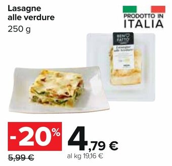 Carrefour Lasagne alle verdure 250 g offerta