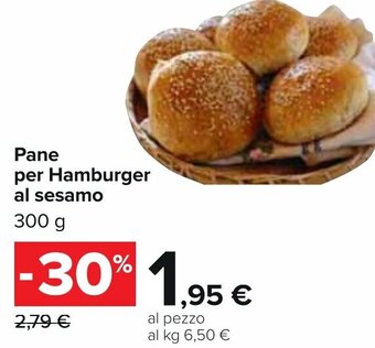 Carrefour Pane per Hamburger al sesamo 300 g offerta