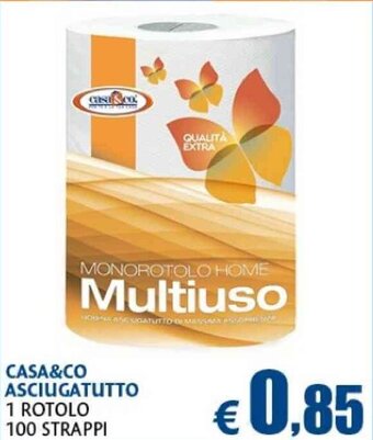 Casa & Co Casa & Co Asciugatutto 1 Rotolo 100 Strappi offerta