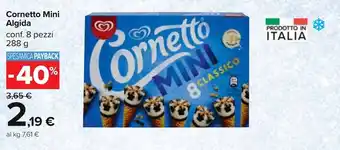 Carrefour Cornetto Mini Algida 8 pezzi 288 g offerta