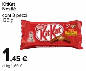 Carrefour Nestlé KitKat 3 pezzi 125 g offerta