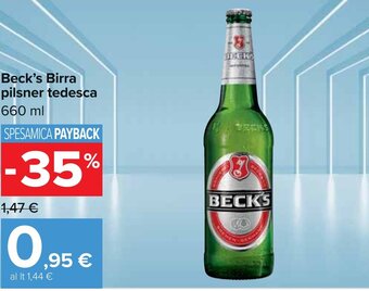 Carrefour Beck's Birra pilsner tedesca 660 ml offerta