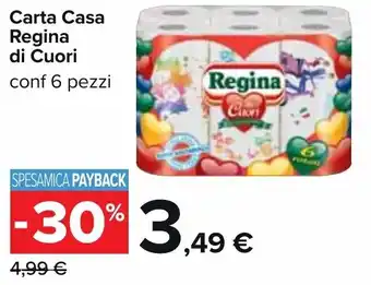Carrefour Regina Carta Casa Regina di Cuori 6 pezzi offerta