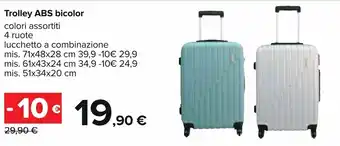 Carrefour Trolley ABS bicolor offerta